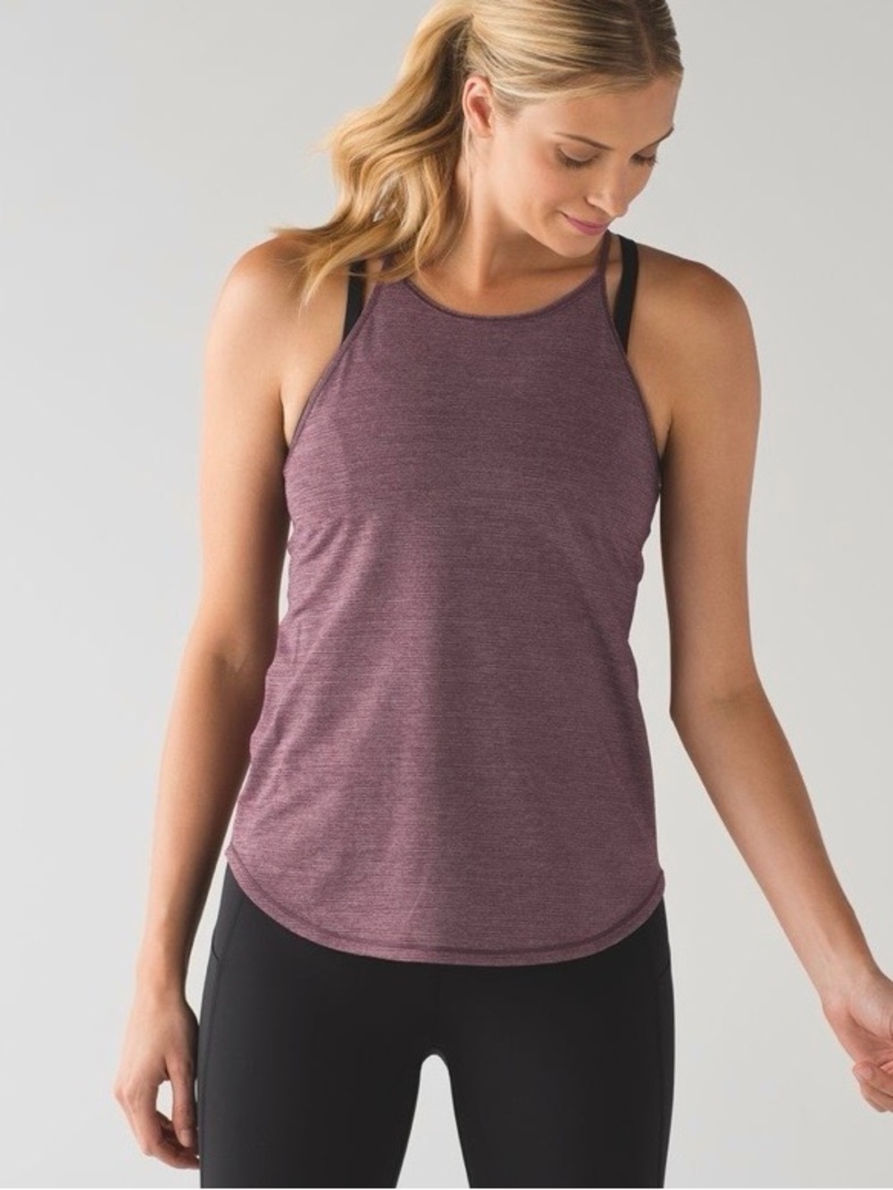 Lululemon Fast As Light Singlet - Heathered Bordeaux Drama - Small